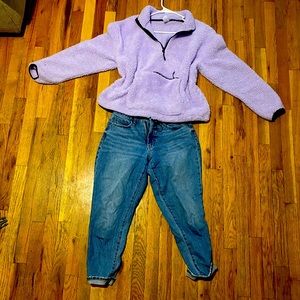 Soft fuzzy purple sweatshirt